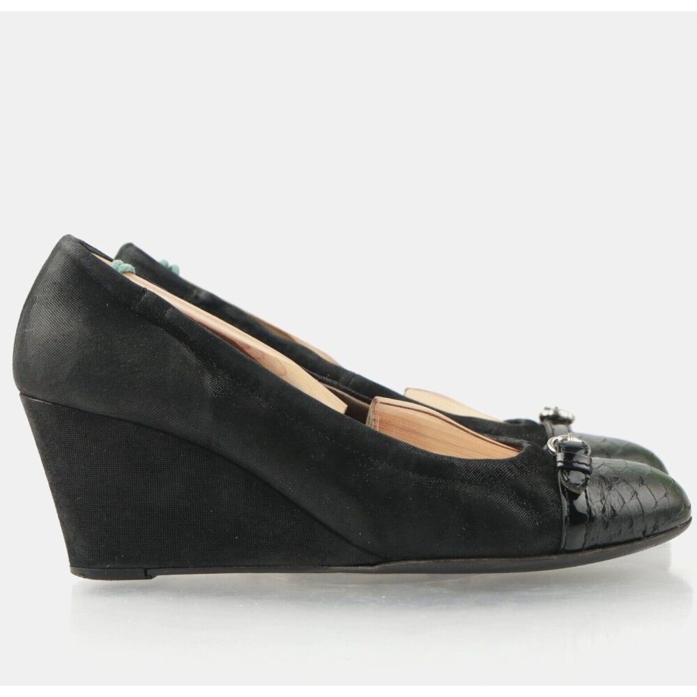 AGL Womens Pump Size 38.5 8.5 Black Leather Cap Toe Dress Shoe Italy Dress Shoe